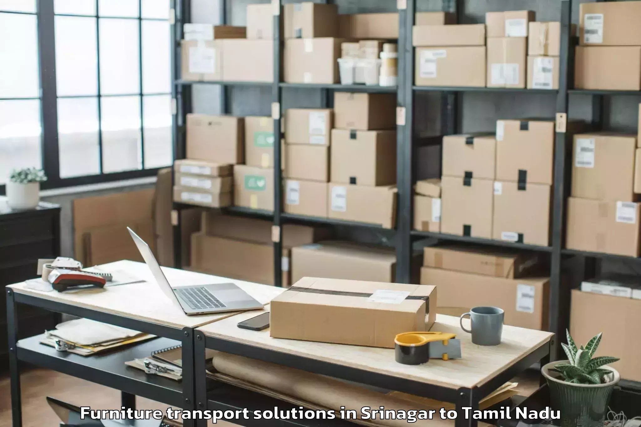 Efficient Srinagar to Tirupparangunram Furniture Transport Solutions